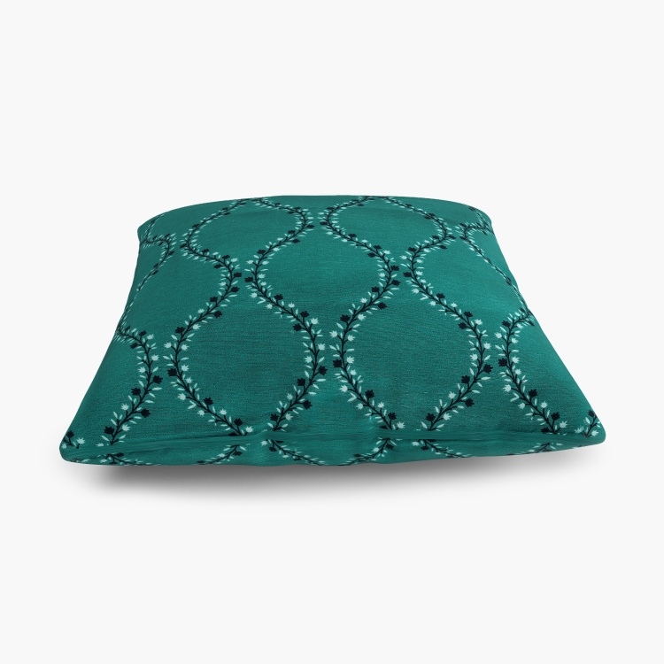 Hewa Printed Polyester Cushion Cover  : 40 cm x 40 cm Blue