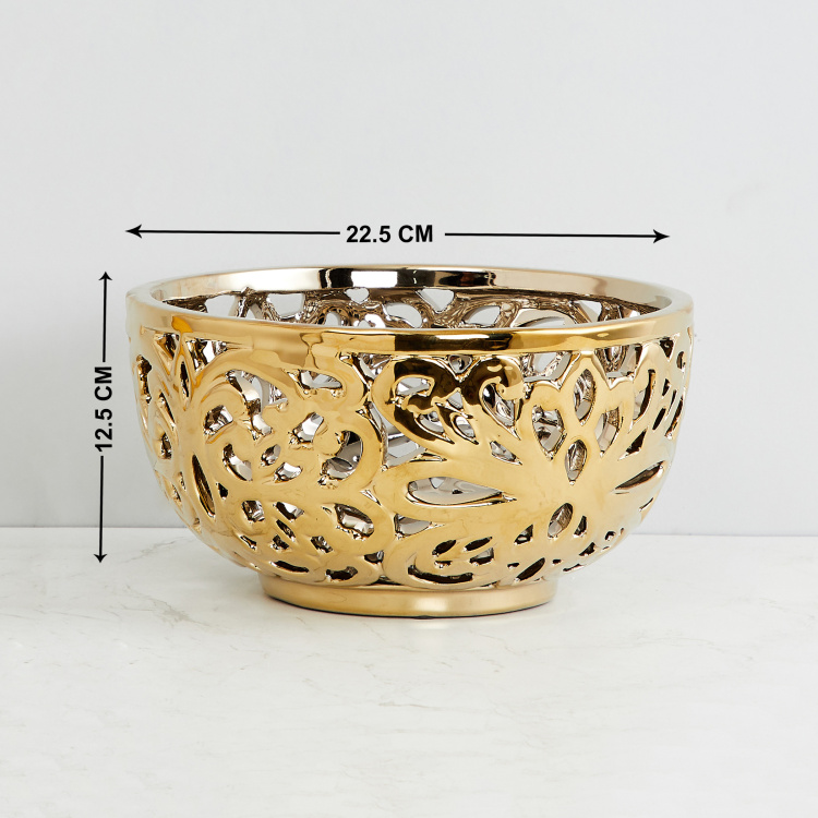 Stellar Fantasy N Celestial Round Single Pc. Decorative Bowl - Stoneware - Gold