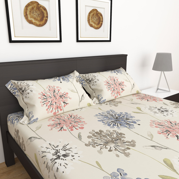 My Bedding 3-Pc. Printed Queen Size Fitted Bedsheet Set - 150 x 195 cm