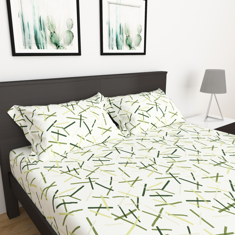 My Bedding Printed Cotton Pillow Cover  : 70 cm x 45 cm  : Double Bedsheet  : 274 cm x 254 cm Multicolour