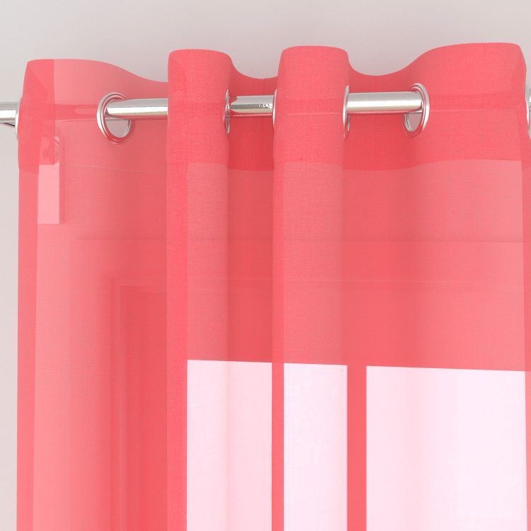 Colour Connect Pink Solid Sheer Door Curtains - 110x270cm - Set of 2