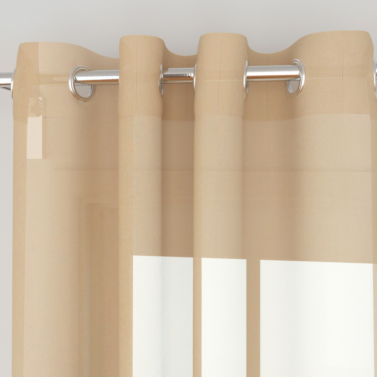 Marshmallow Solid Polyester Window Curtain  : 110 cm x 160 cm Beige