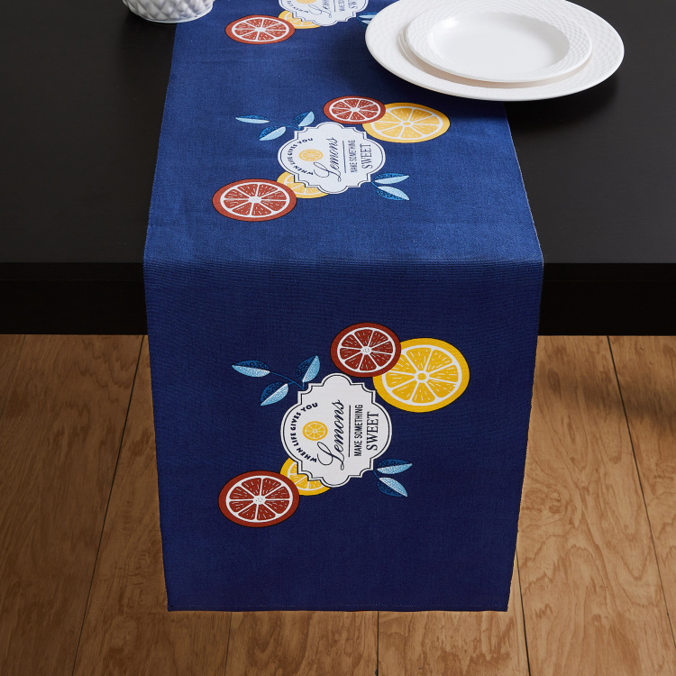 Raisa Retro Floral Runner  - Cotton -  Table Runner - 33 cm  L x 180 cm  W - Multicolour