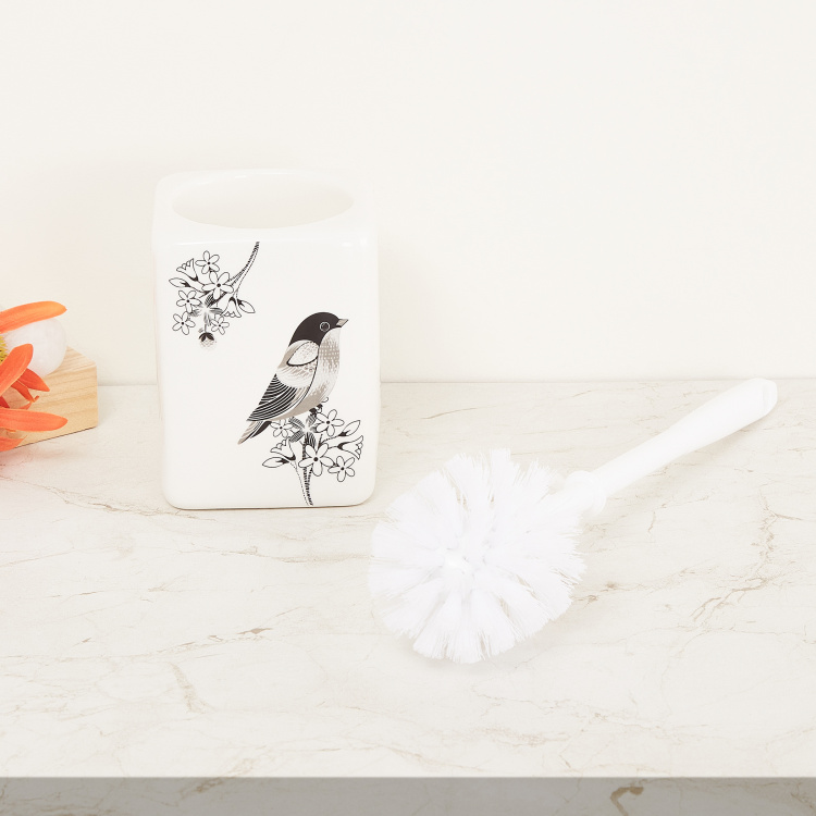 Mandarin Printed Ceramic Toilet Brush Holder