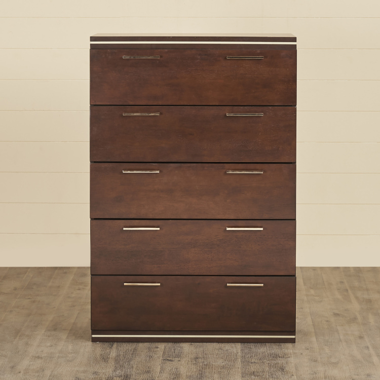 Valencia Brown Compressed Wood Chest Of Drawer - 5 Drawers