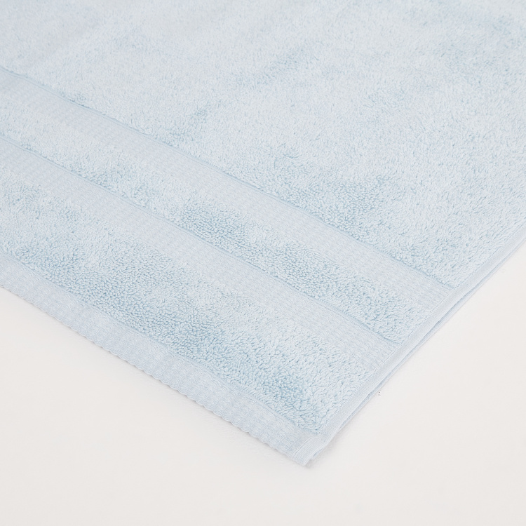 Organic Plush Solid Single Pc. Bath Towel - 70 cm x 140 cm - Cotton - Blue - 550GSM
