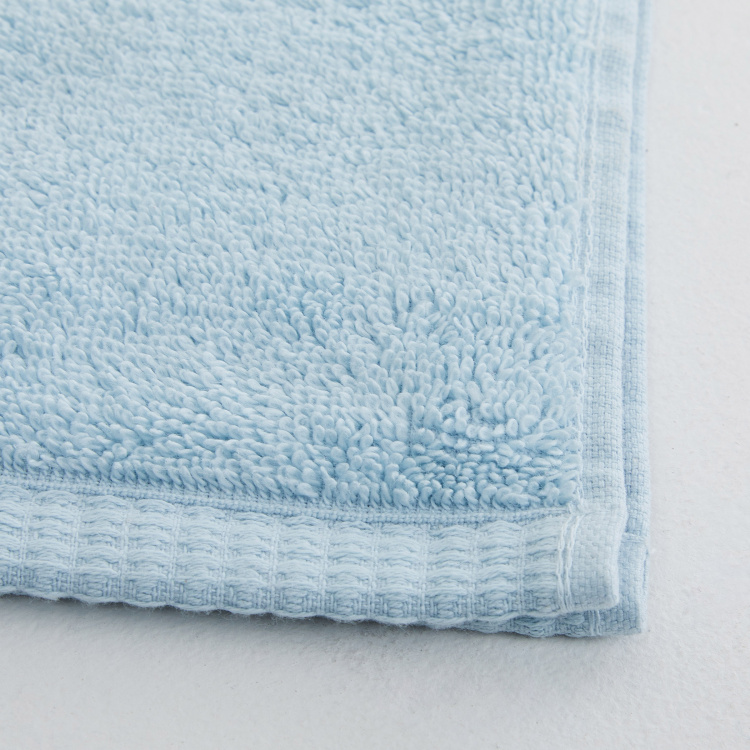 Organic Plush Solid Single Pc. Face Towel - 30 cm x 30 cm - Cotton - Blue - 550GSM