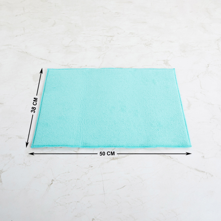 Mandarin Blue Printed Micro Fiber Dish Drying Mat With Dish Rack