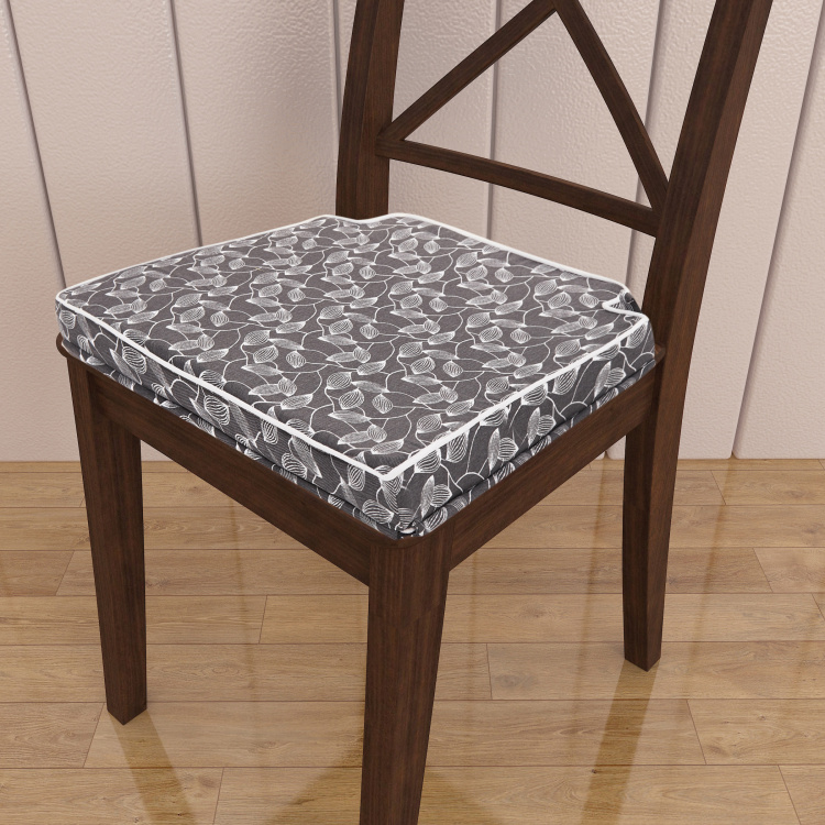 Poise Retro Printed Cotton Chair Pad  : 40 cm x 40 cm