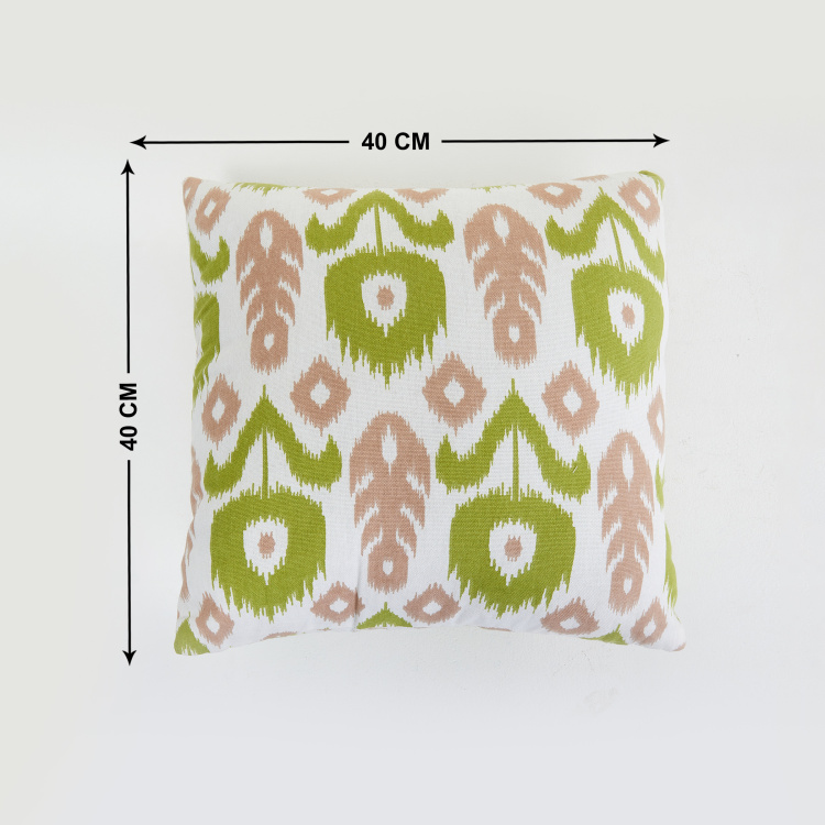 Ebony Grace Printed Cotton Filled Cushion  : 40 cm x 40 cm