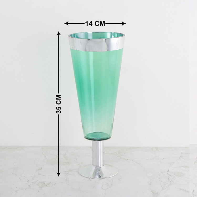 Country Living Solid - Glass - Vase : 14 cm  L x 14 cm  W x 35 cm  H - Multicolour