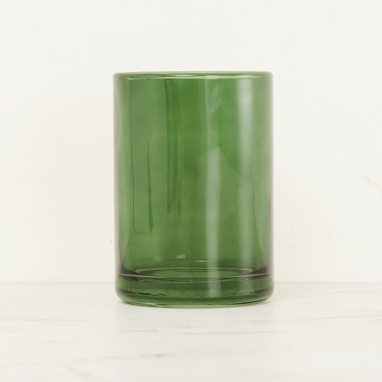 Wilderness Solid Glass Cylindrical Tumbler  : 7 cmL x 7 cmW x 10 cmH  Green