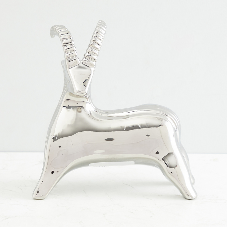 Country Living Solid- Single Pc. Deer Figurine - Metal - Silver