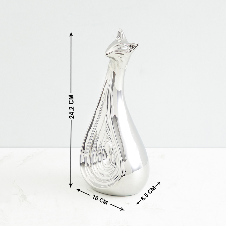 Country Living Abstract - Glass - Figurine : 10 cm  L x 8.5 cm  W x 24.2 cm  H - Silver