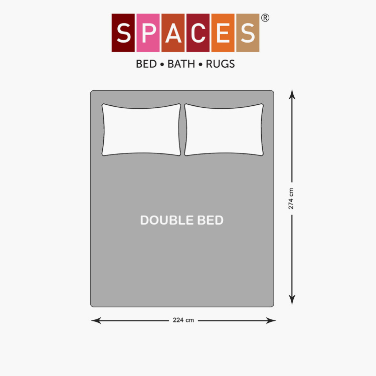 SPACES Earthy Tones Printed 3-Piece Double Bedsheet Set - 224 x 274 cm