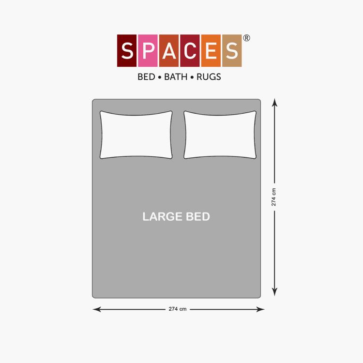 SPACES Earthy Tones Printed 3-Piece Bedsheet Set - 274 x 274 cm