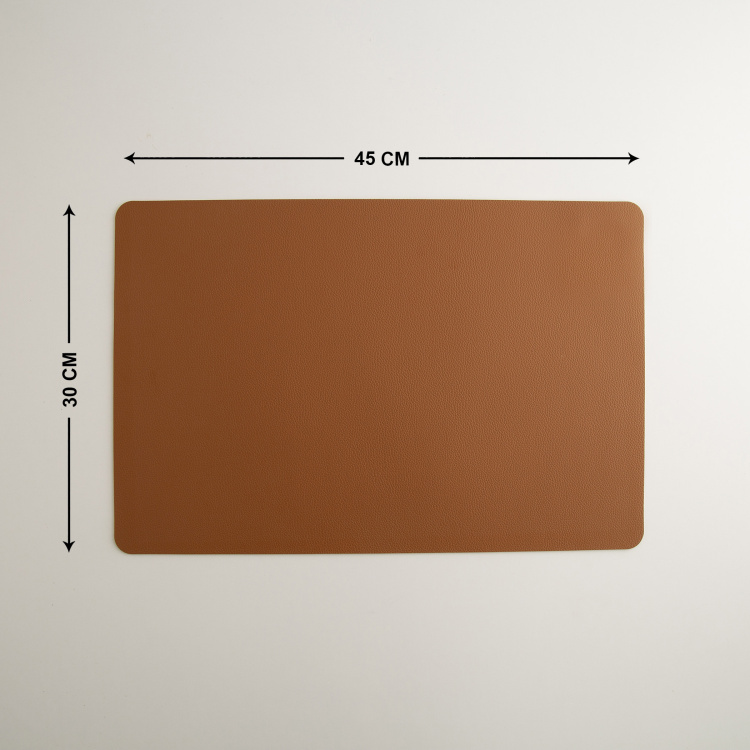Truffels Solid Placemat - PVC - Placemat - 45 cm  L x 30 cm  W - Brown