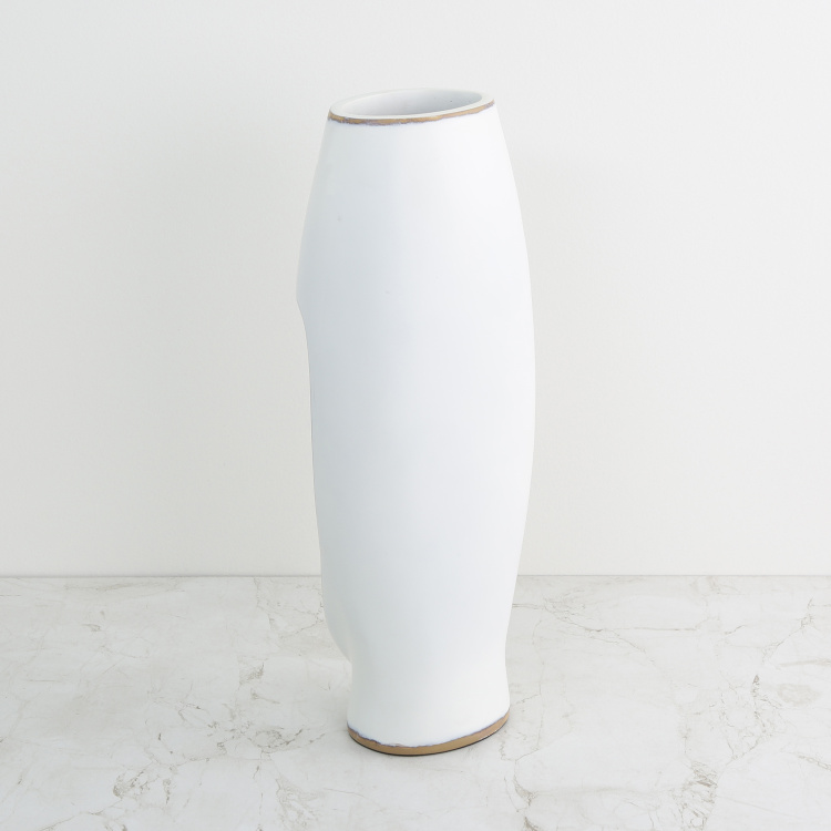Marshmallow Face Mask-Shaped Polyresin Flower Vase  - 15 cm L x 40 cm H