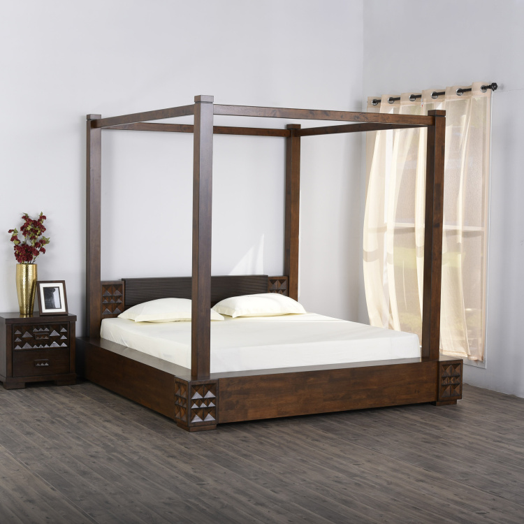 Rio Geneva King Size Poster Bed 180 X, King Size Four Poster Bed With Storage