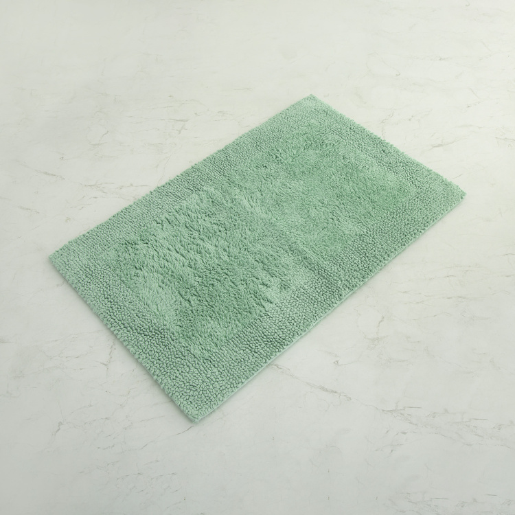 Organic Plush Solid Polyester  Bath mat  : 70 cmL x 45 cmW  Green