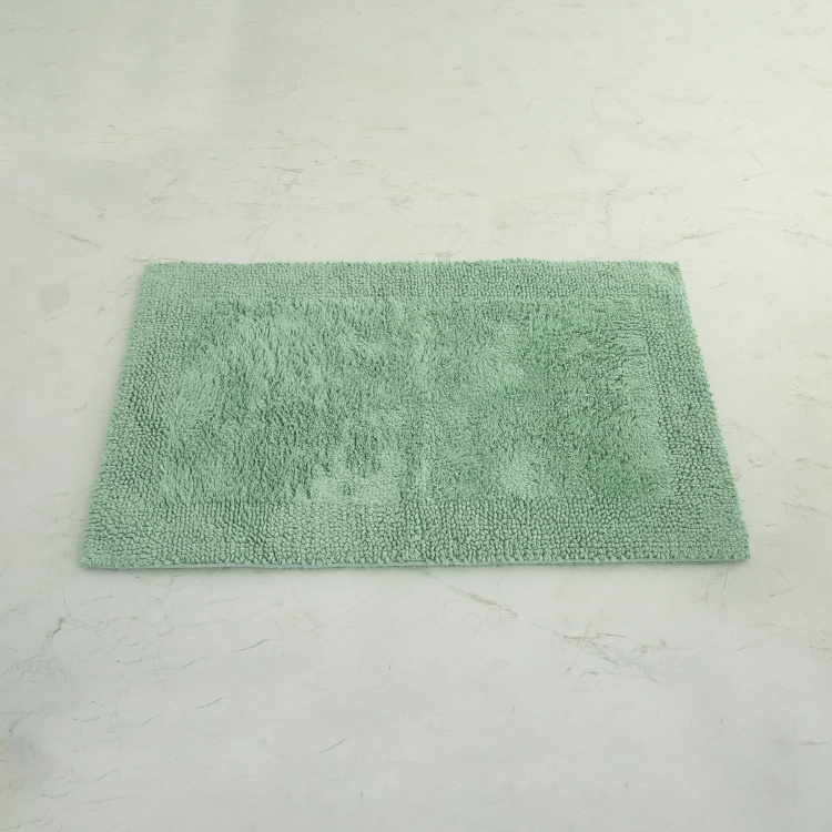 Organic Plush Solid Polyester  Bath mat  : 70 cmL x 45 cmW  Green