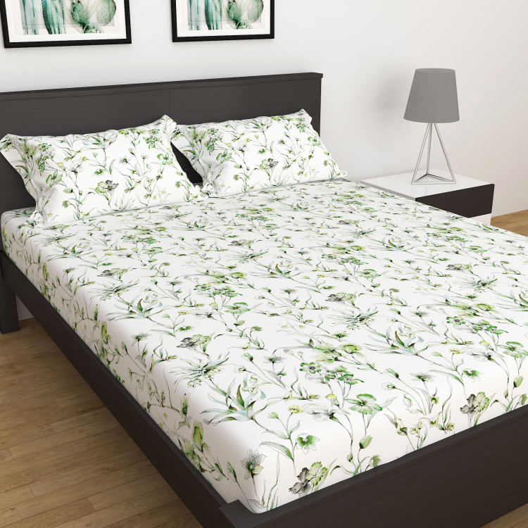 Organic 3-Piece Printed Double Bedsheet Set - 274 X 274 cm