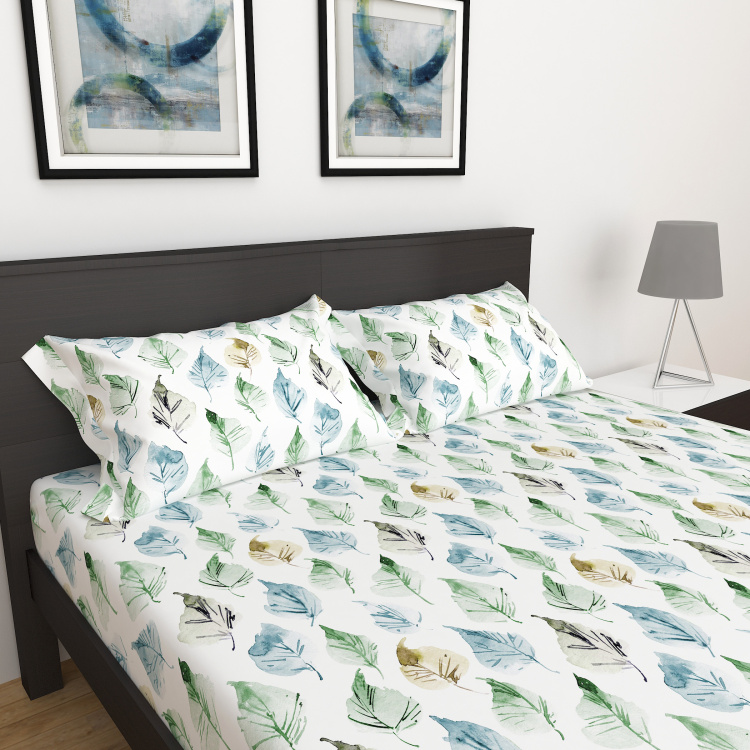 Organic 3-Piece Printed Double Bedsheet Set - 274 x 274 cm