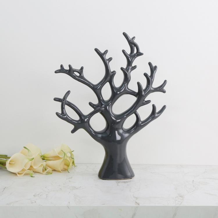 Marshmallow Abstract Ceramic Tree Figurine - 31 cm L x 40 cm H