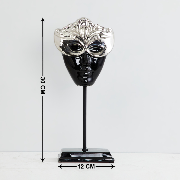 Galaxy Masquerade Ceramic Face Table Accent - 30 cm x 12 cm