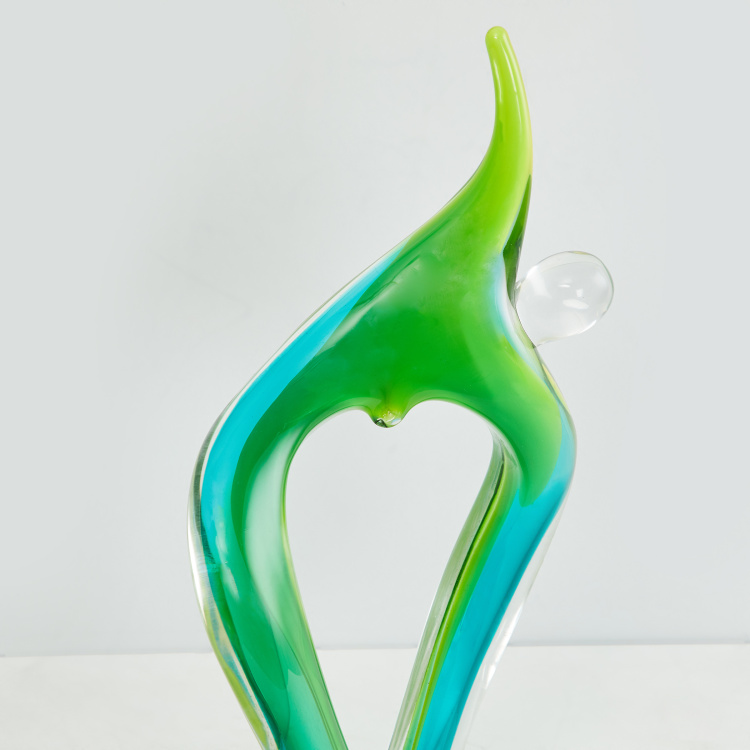 Country Living Abstract - Glass - Couple Figurine : 17 cm  L x 35 cm  H - Multicolour