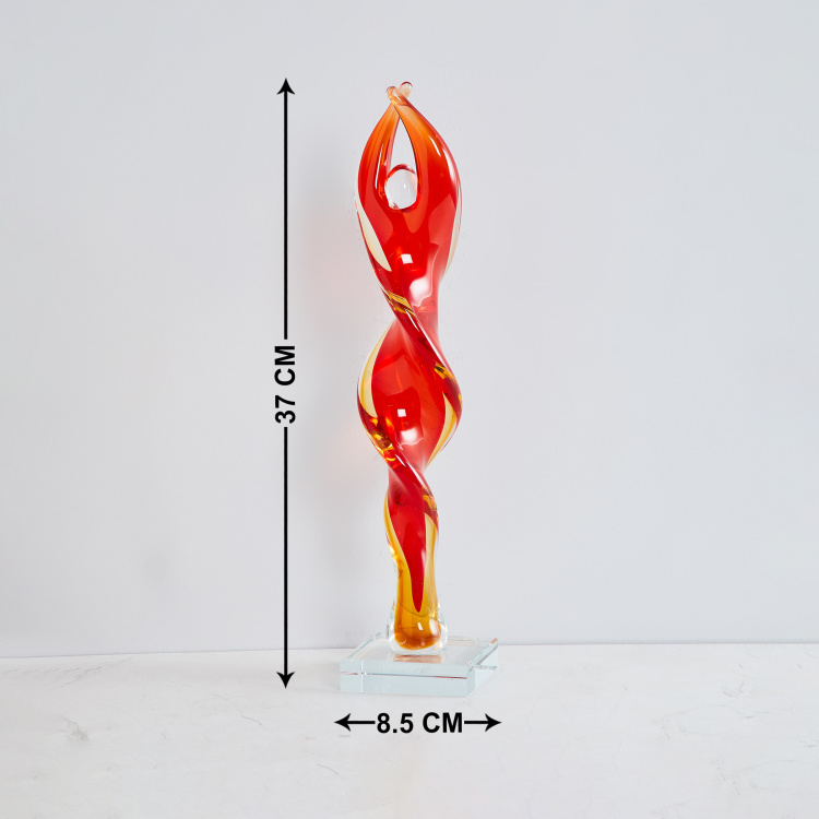 Splendid Abstract Glass Figurine Glass - 8.5 cm L x 8.5 cm W x 37 cm H