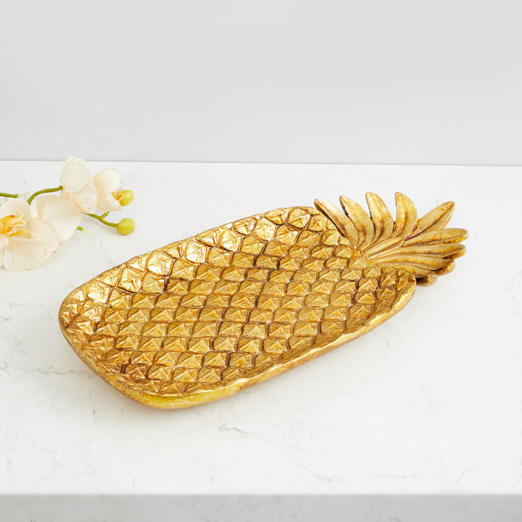 Eternity Abstract- Single Pc. Platter - Polyresin - Gold