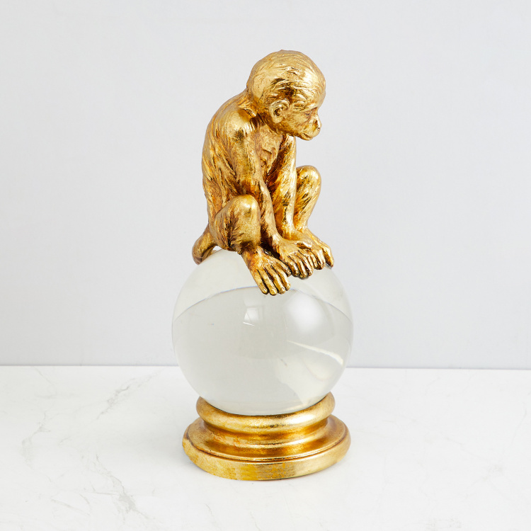 Eternity Monkey On Crystal Ball Figurine
