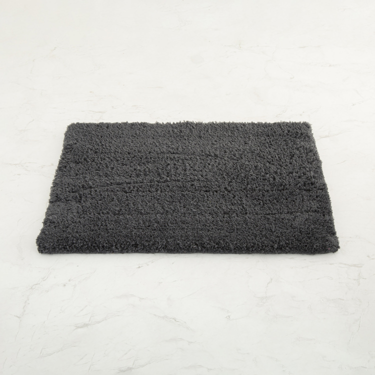 Colour Connect Solid Polyester  Bath Mat  : 60 cmL x 40 cmW  Grey