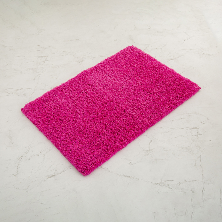 Colour Connect Solid Single Pc. Bath Mat - 60 cm x 40 cm - Polyester - Pink