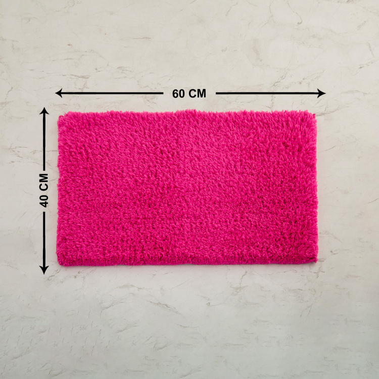 Colour Connect Solid Single Pc. Bath Mat - 60 cm x 40 cm - Polyester - Pink