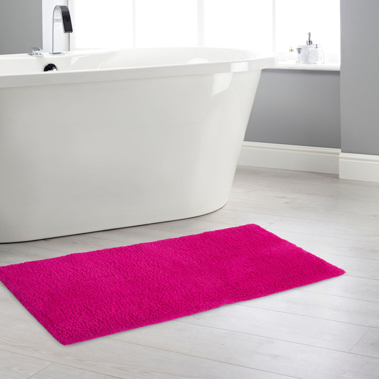 Colour Connect Solid Single Pc. Bath Runner - 130 cm x 45 cm - Polyester - Pink