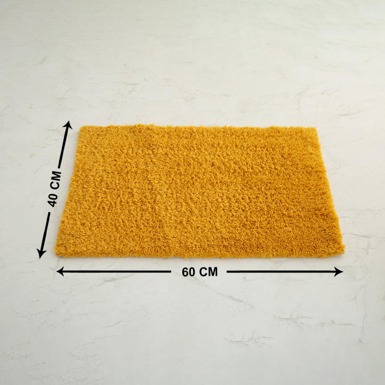 Colour Connect Solid Single Pc. Bath Mat - 60 cm x 40 cm - Polyester - Yellow