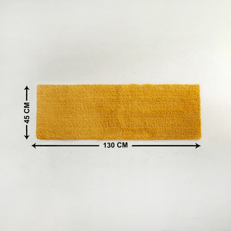 Colour Connect Solid Polyester  Bath runner  : 130 cmL x 45 cmW  Yellow