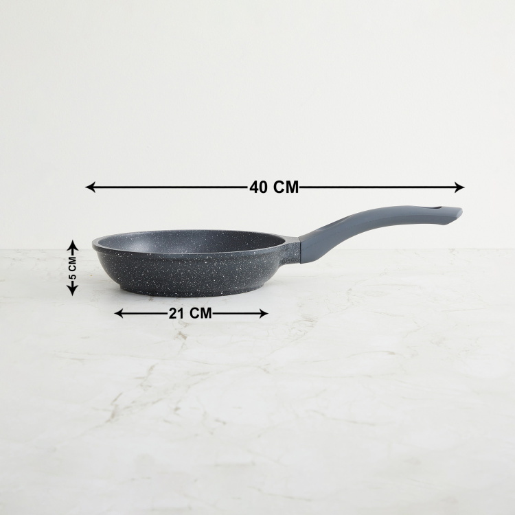 Marshmallow Textured Frying Pan - Aluminium - Fry Pan - 40 cm  L x 5 cm  H x 20 cm - Black