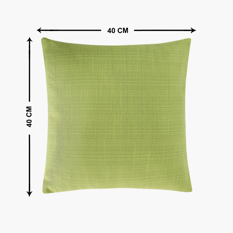 Colour Connect Solid Polyester Cushion Cover  : 40 cm x 40 cm Green