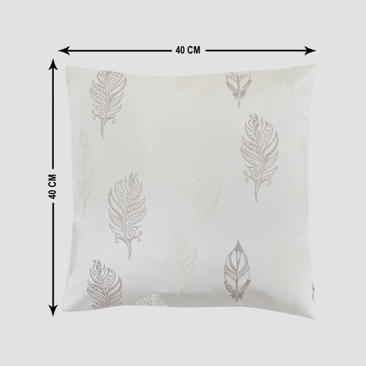 Sketch Feather Jacquard Cushion Covers - Set of 2 - 40 x 40 cm