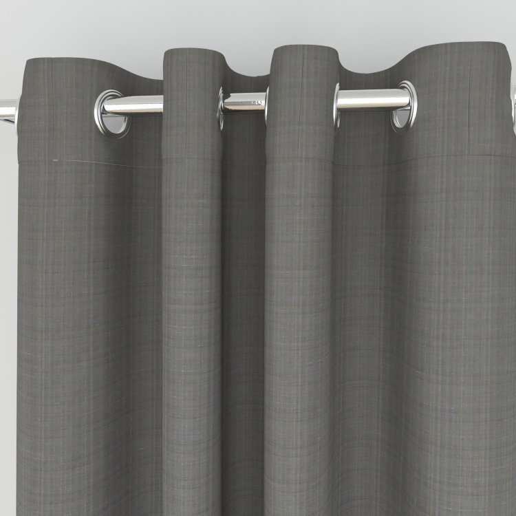 Marshmallow Solid Window Curtains - Single Pc. - 160 cm X 110 cm - Polyester  - 160 cmL X 110 cmW - Grey
