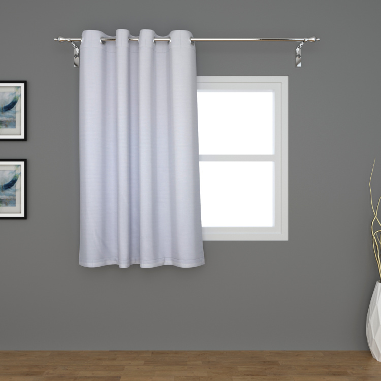 Marshmallow Solid Window Curtains - Single Pc. - 160 cm X 110 cm - Polyester  - 160 cmL X 110 cmW - White