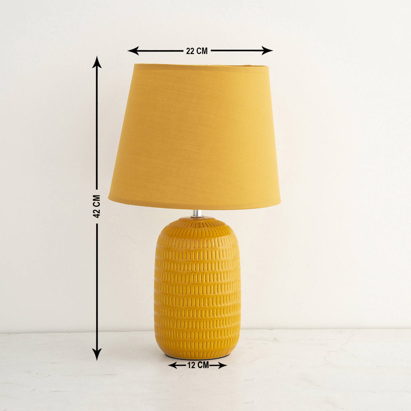 Colour Connect Contemporary Ceramic Table Lamp - Yellow - 22 cm L x 25