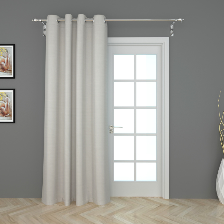 Marshmallow Solid Polyester Door Curtain - 110 x 225 cm - White