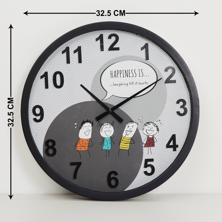 Happiness Printed Wall Clock