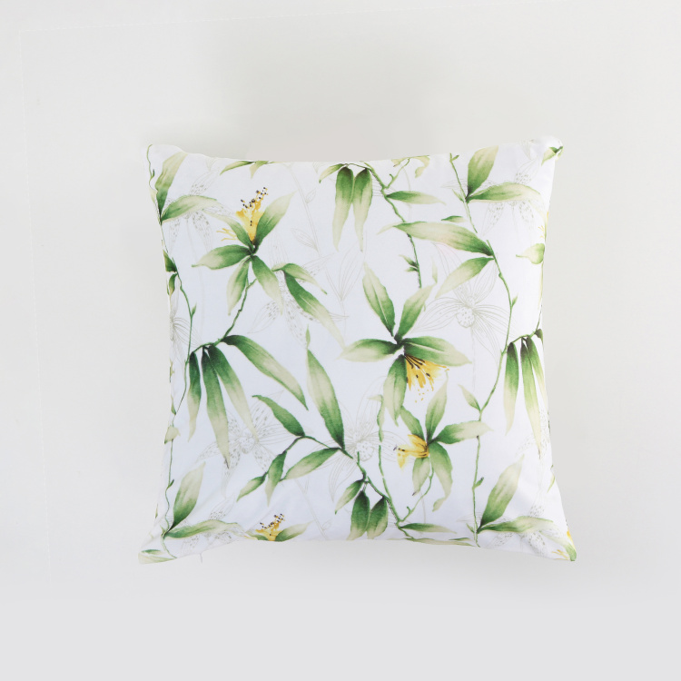 Lavish Printed Cushion Covers - Set Of 2 Pcs -  40 cm X 40 cm - Polyester - 40 cmL X 40 cmW - White