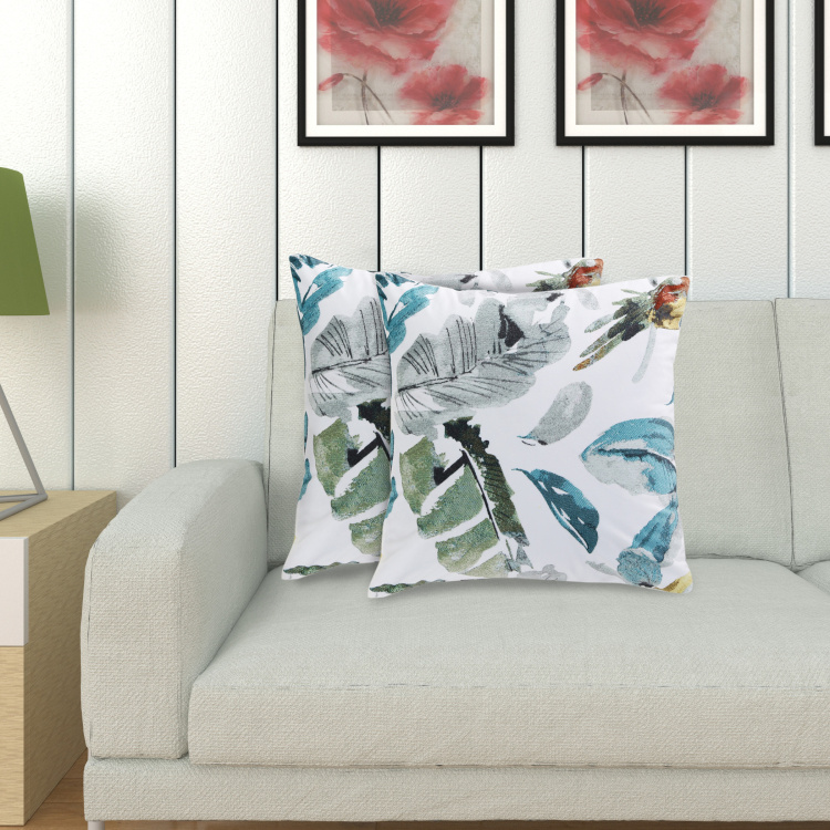 Lavish Printed Cotton Cushion Covers - Set of 2 Pcs. 40 x 40 cms - Multicolor