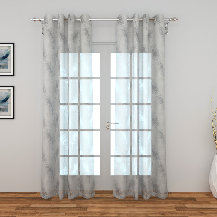 Lavish Printed Sheer Door Curtain Pair- 110 x 225 cm